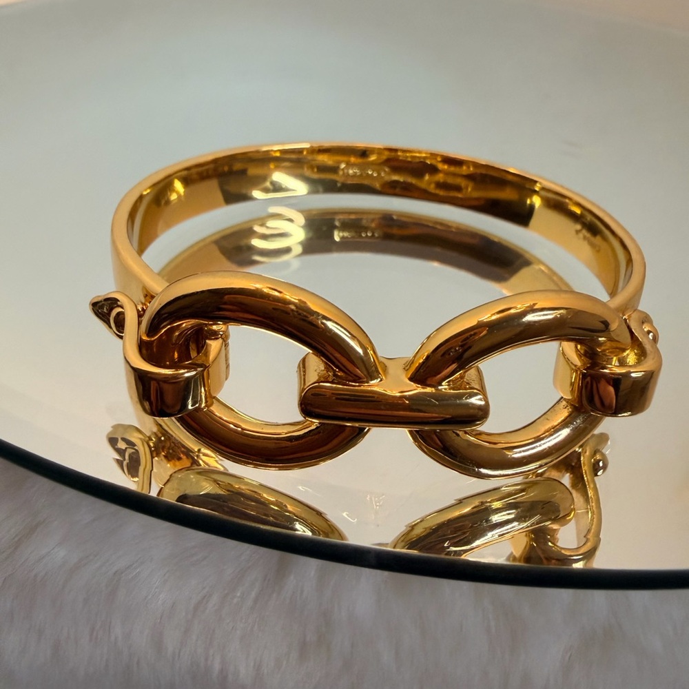 Coach Gold-Tone Horse Bit Link Bangle - Picture 3 of 10